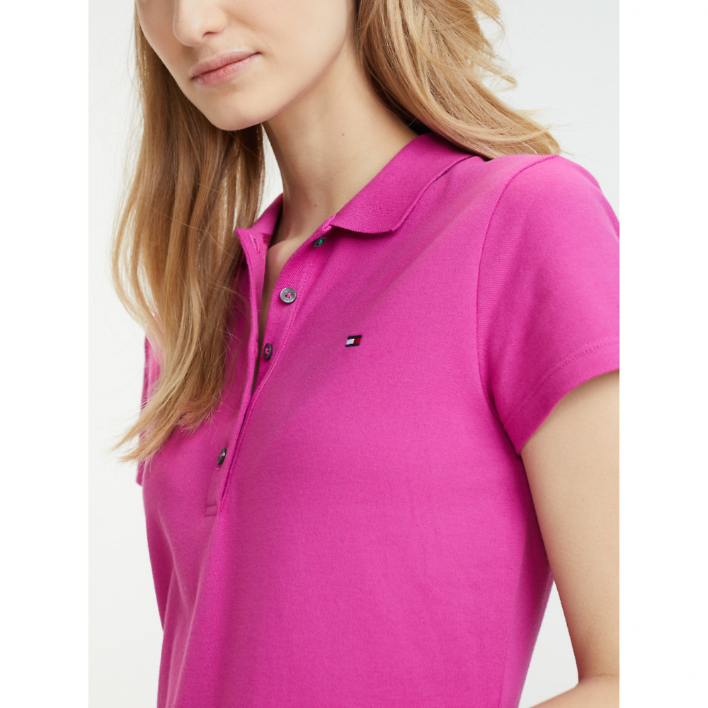 Tommy Hilfiger New Chiara Polo Piquet Dress Fuchsia Red Torgstua
