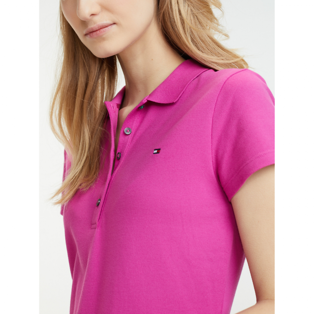 rådgive dvs. Biprodukt Tommy Hilfiger New Chiara Polo Piquet Dress Fuchsia Red - Torgstua Mote AS