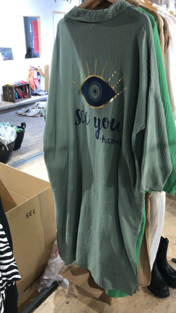 Chantal B Oversized Long Shirt Khaki Torgstua Mote AS