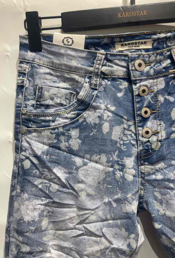 Karostar jog jeans met kordje blauw
