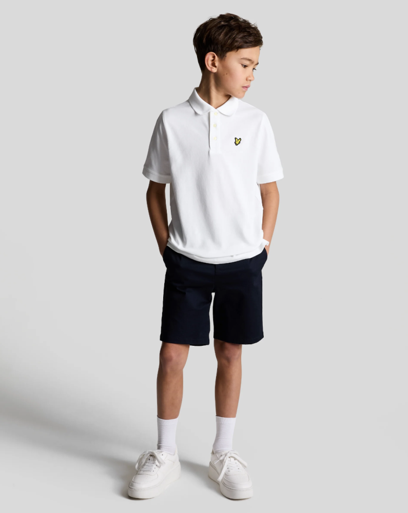 Lyle Scott Kids Plain Polo Shirt White Torgstua Mote AS